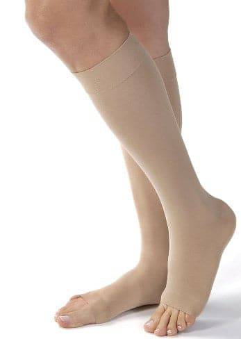 Jobst Ultrasheer Knee High Moderate Compression Stocking Open Toe - Medium Natural