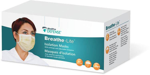 MedPro Defense Breathe-Lite Isolation Earloop Masks Box of 50