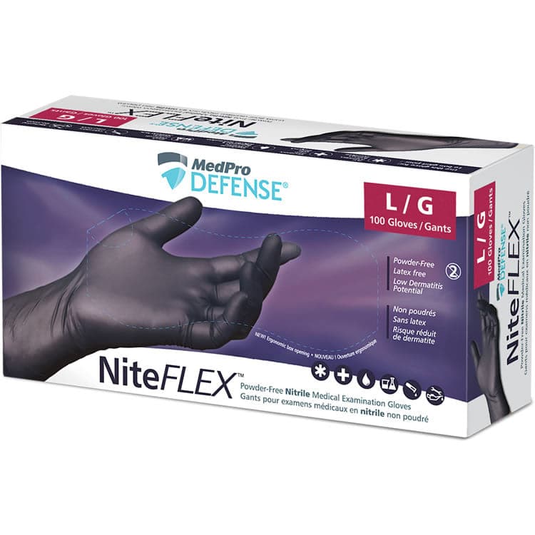 Medpro Dropes MedPro Defense NiteFLEX Nitrile Powder Free Gloves - Box of 100