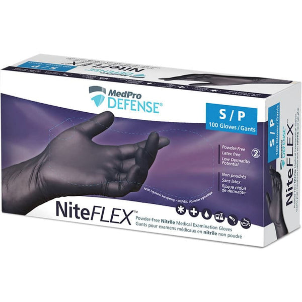 MedPro Defense NiteFLEX Nitrile Powder Free Gloves - Box of 100