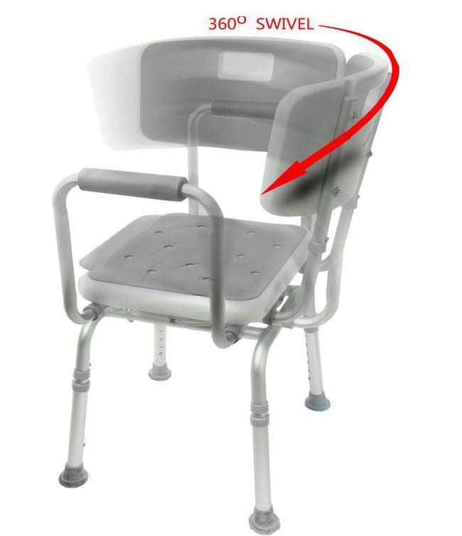shower chair with rotating seat and adjustable height