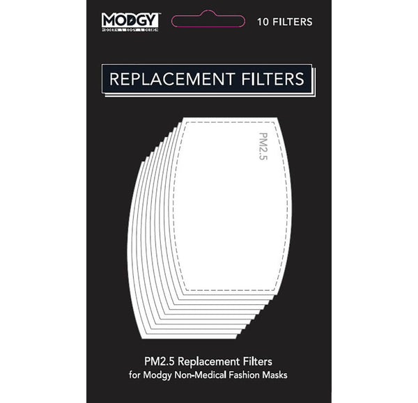 Modgy PM2.5 Replacement Filters for Fashion Mask - 10 Filters