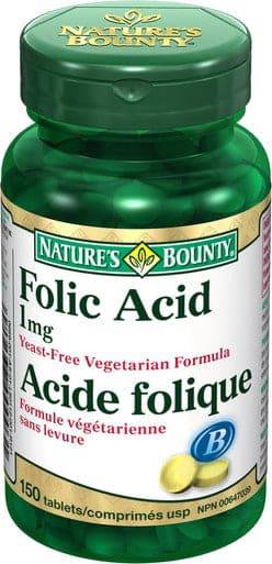 Nature's Bounty Folic Acid 1 mg 150 Tablets