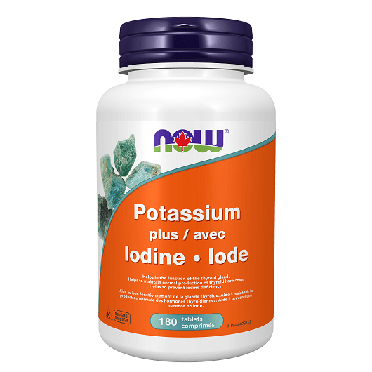Now Foods Potassium Plus Iodine 225mcg 180 Tablets
