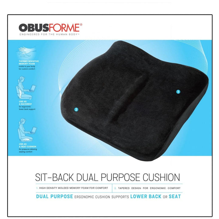 ObusForme Portable Low-Back Backrest Support Cushion with Lumbar