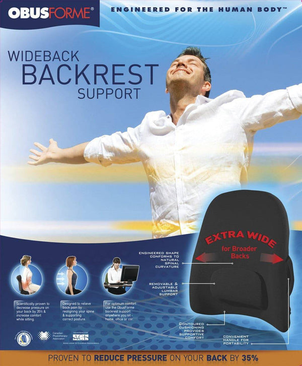 ObusForme Wideback Ergonomic Backrest Support Black