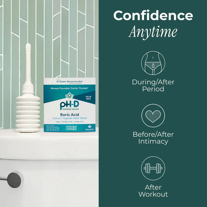 pH-D Feminine Health Boric Acid Vaginal Odor Rinse 177mL - HaloHealthcare.com