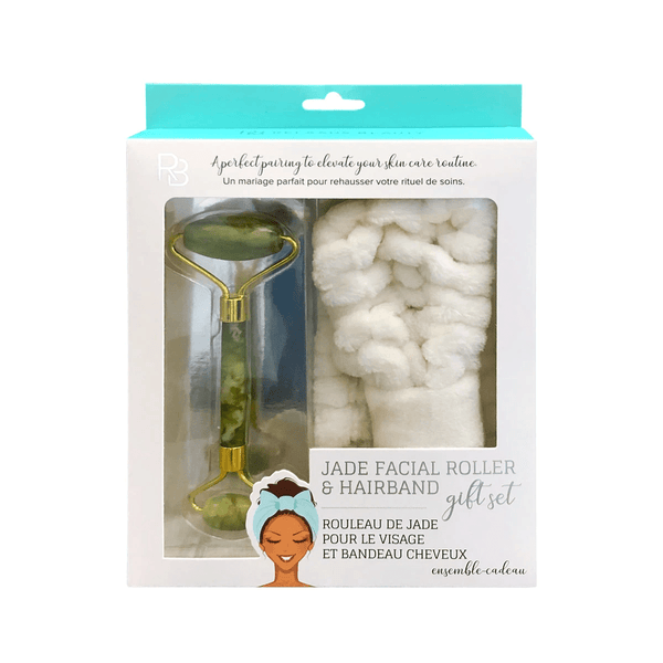 Relaxus Beauty Jade Facial Roller & Hairband Set