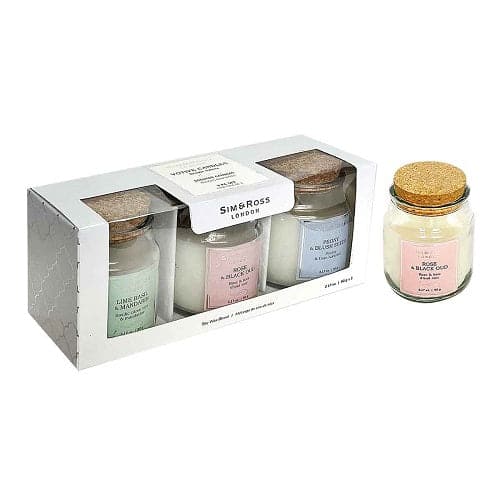 Relaxus Sim & Ross Soy Wax Scented Votive Candles 3-Piece Set