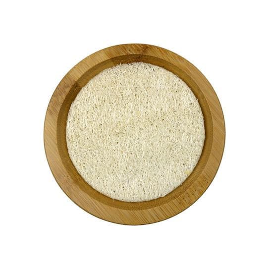 Relaxus SpaRelaxus Round Bamboo Soap Tray with Loofah Pad