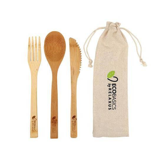 Relaxus EcoBasics Reusable Bamboo Cutlery - 3Pack Set