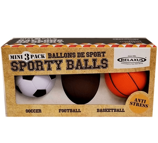 Relaxus Mini 3 Pack Sporty Balls Anti Stress Balls
