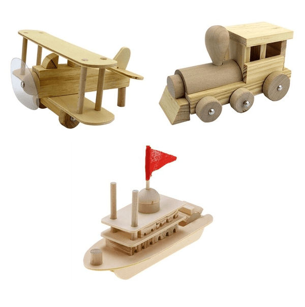 Relaxus Train, Boat, Plane Wooden Model Toy Kit