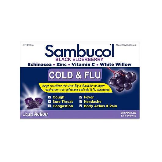 Sambucol Black Elderberry Cold & Flu 24 Capsules