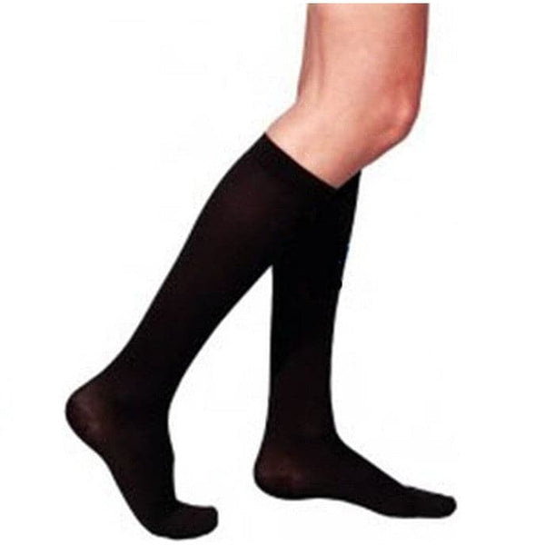 Sigvaris Cotton Calf With Grip Top 30-40 mmHg Women's Closed Toe X-Large Short Black
