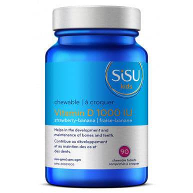 Sisu Kids Vitamin D3 1000IU - Strawberry-Banana 90 Chewable Tablets