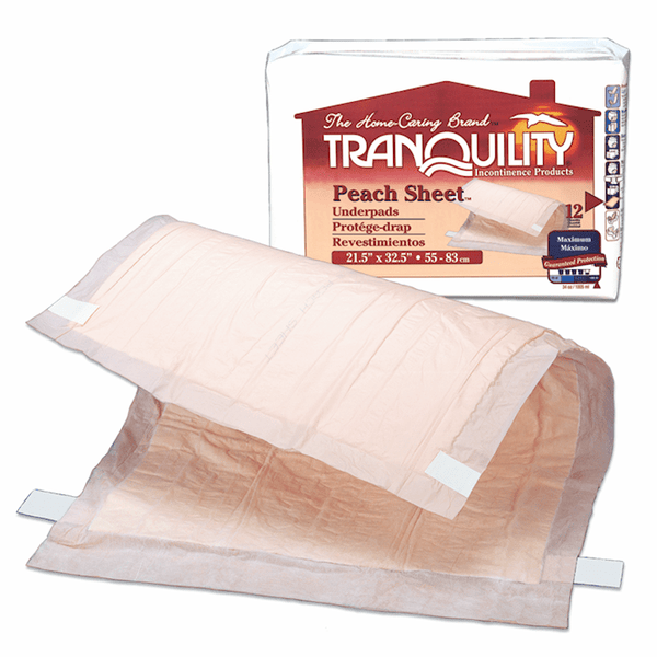 Tranquility Peach Sheet Underpad - 21.5" x 32.5"