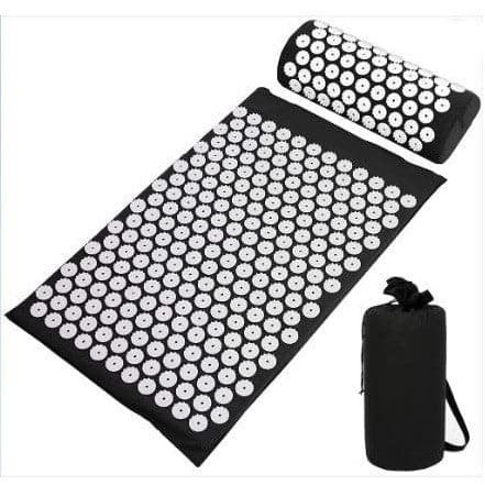 Vital Therapy ECO Therapeutic Massage Natural Acupressure Health Mat and Pillow Set - Black