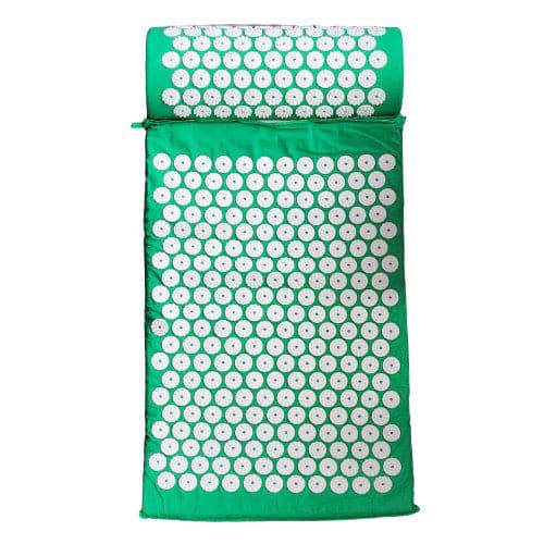Vital Therapy ECO Therapeutic Massage Natural Acupressure Health Mat and Pillow Set - Green