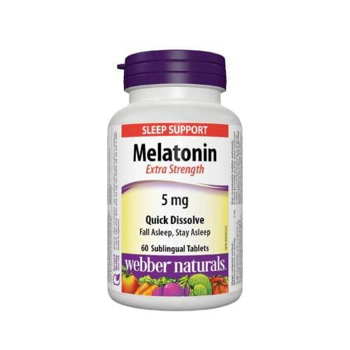 Webber Naturals Melatonin Extra Strength Quick Dissolve 5mg Sublingual Tablets