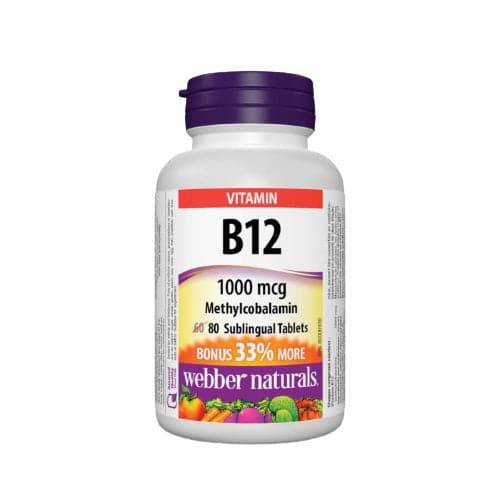 Webber Naturals Vitamin B12 Methylcobalamin 1000mcg Sublingual Tablets