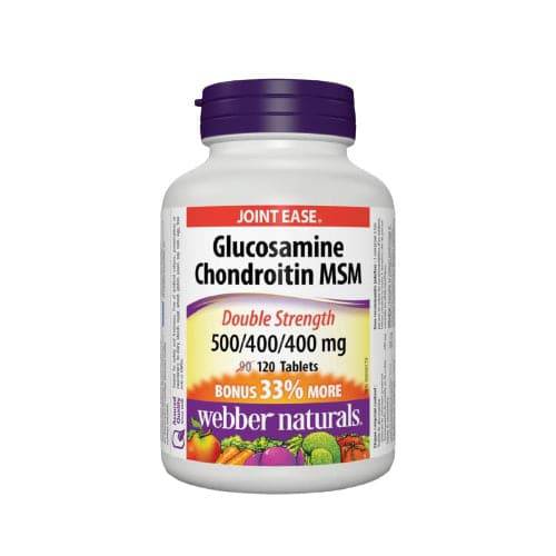 Webber Naturals Glucosamine Chondroitin MSM Double Strength 500/400/400mg 120 Tablets