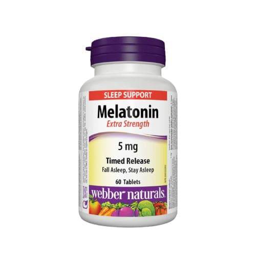 Webber Naturals Melatonin Extra Strength Timed Release 5mg 60 Tablets