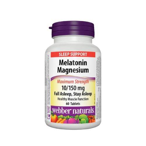 Webber Naturals Melatonin Magnesium Maximum Strength 10/150mg 60 Tablets