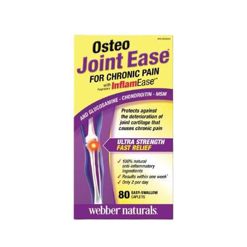 Webber Naturals Osteo Joint Ease with InflamEase and Glucosamine Chondroitin MSM 80 Caplets