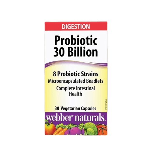 Webber Naturals Probiotic 30 Billion 8 Probiotic Strains 30 Veg Capsules