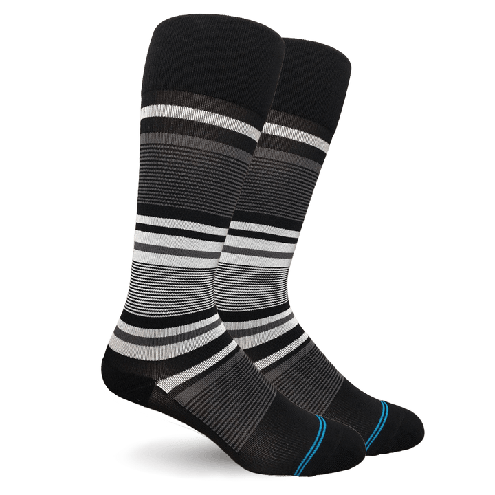 Dr. Segal's Energy Socks Cotton 15-20mmHg Graduated Compression - Black/Grey Stripes | 628322020119, 628322020126, 628322020133, 628322020140, A510C91