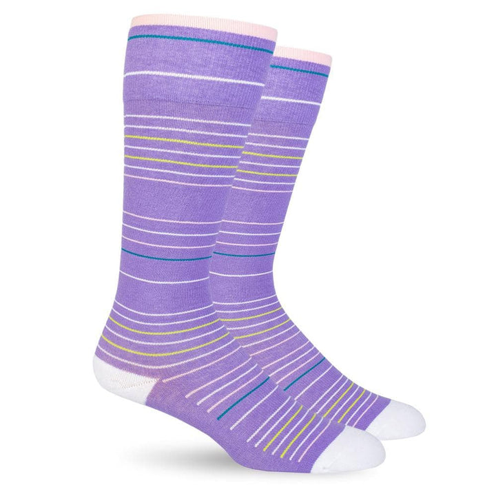 Dr. Segal's Energy Socks Cotton 15-20mmHg Graduated Compression - Purple Stripes | 628322029044, 628322029051, 628322029068, 628322029075 | A510C55